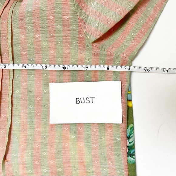 Aratta Silent Journey Button Up Tunic Shirt XS boho floral top stripes beaded - Picture 12 of 14